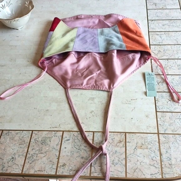 Vintage-One Of A Kind, multi color block suede vest..sz..XS.."Cache", New w/tags - Picture 12 of 15